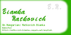 bianka matkovich business card